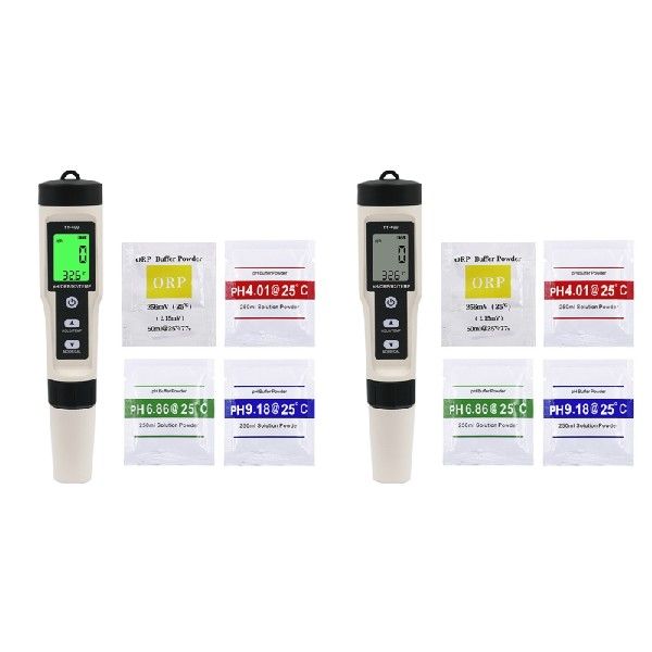 极速4-in-1 Digital pH Metexr pH/ORP/H2/TEMP Meter 0-14 pH