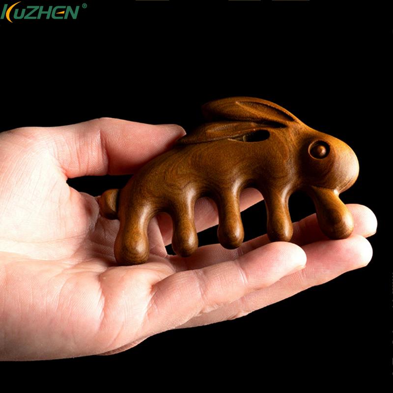 极速Wooden Massager Sandalwood RabIbit Massage Comb Head