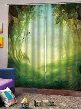 极速2 Pieces Shower Curtain Washable NaturNal Landscape Plan