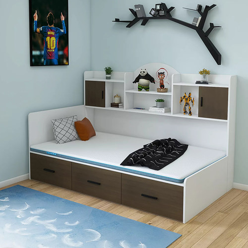 极速储物书架床收纳单人床v次卧榻榻米床高箱板式床定制组合床小