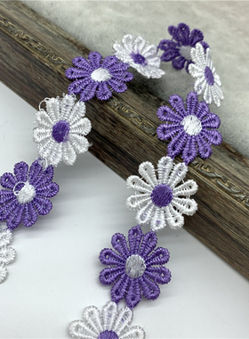 极速1yard 25mm Colorful Daisy Flower Lace Trim For KXnitting