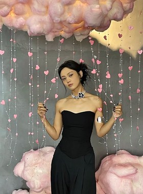 极速樱花粉色花朵云拍照道具打卡点场景布置O装饰咖啡店吊饰网红