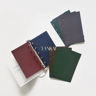 YANKAI深色系手帐本m5内页活页a7替换芯素材纸a6纯色背景纸内芯