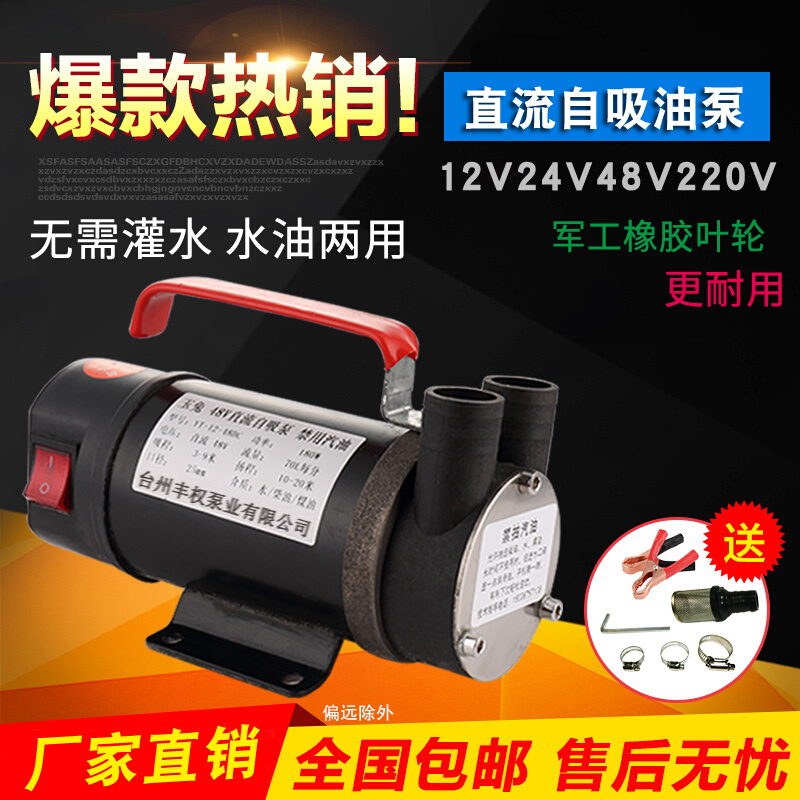 220V12V24V48V60V交直流自吸泵电动车家用农用抽水机自吸油泵