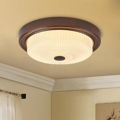 美式吸顶灯复古中古风卧室灯房间主卧书房护眼乡村简约玻璃灯具