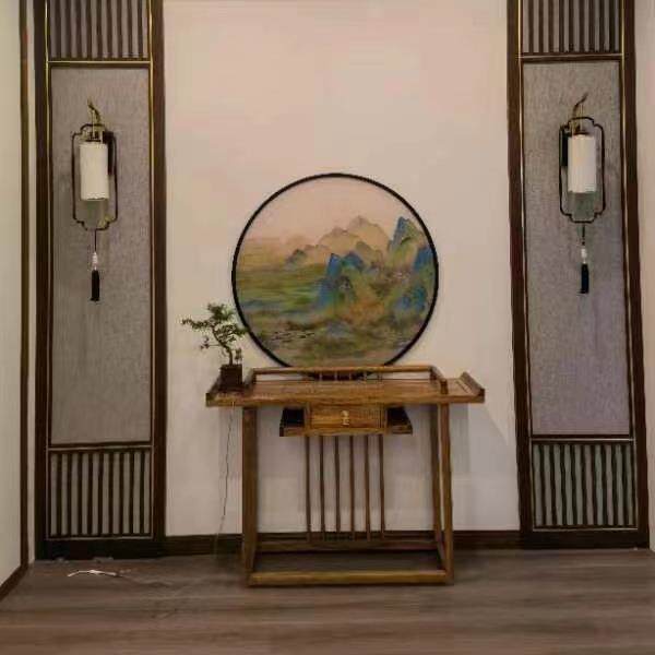 榆木玄关桌 靠墙桌置物桌 木质玄关柜带抽屉 端景台供桌