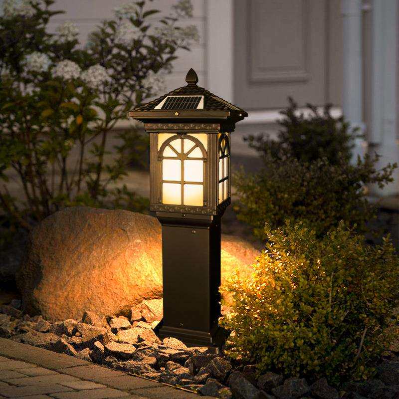 太阳能插地式草坪灯草地灯落地灯户外防水庭院灯新中式古典窗花