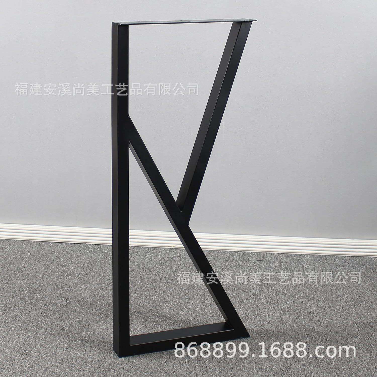 跨境黑色K型铁艺桌腿支架桌子架脚架办公会议茶几吧台桌架子