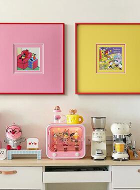 多巴胺简约粉红卡通客厅挂画小众艺术书房卧室红色儿童房装饰画