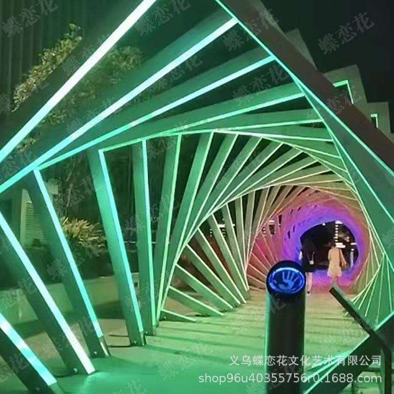 LED时光隧道灯路引灯发光迎宾拱门灯美陈亮化网红打卡户外景观灯