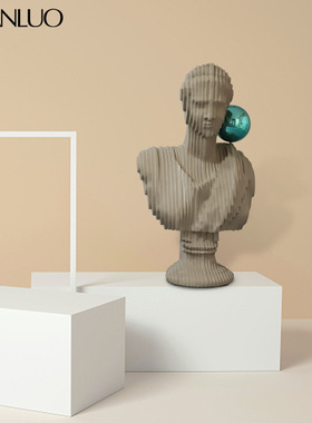 北欧风格切形人物树脂雕塑样板房办公室电视柜创意家居摆件工艺品