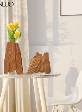 北欧树脂花瓶摆件创意时尚家居装饰品客厅样板房插花器小花瓶