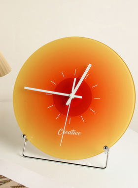 贝汉美创意日落时钟严选落日挂钟北欧卧室装饰品摆件网红客厅钟表
