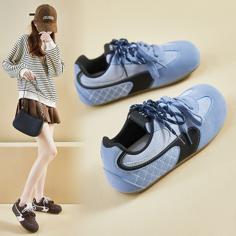 ins韩版新款复古德训小白鞋女2025春季学生厚底增高休闲鞋街拍S01,女鞋,浅口单鞋,淘宝优惠券,粉丝福利购,淘宝优惠卷