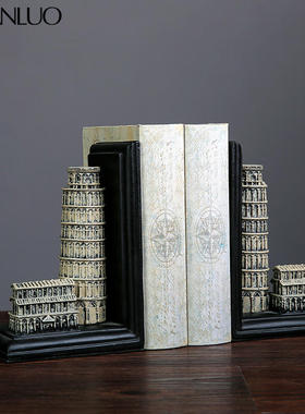 北欧轻奢风树脂斜塔书挡家居办公室书房卧室创意书挡摆件装饰品