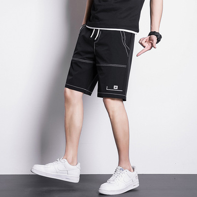 分销+lesen68优惠夏季男装男士休闲裤短裤松紧男式宽松五分裤中裤
