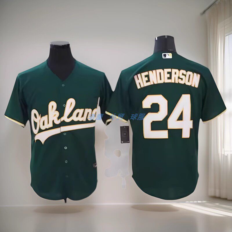 오클랜드 애슬레틱스 24  헨더슨 야구 저지