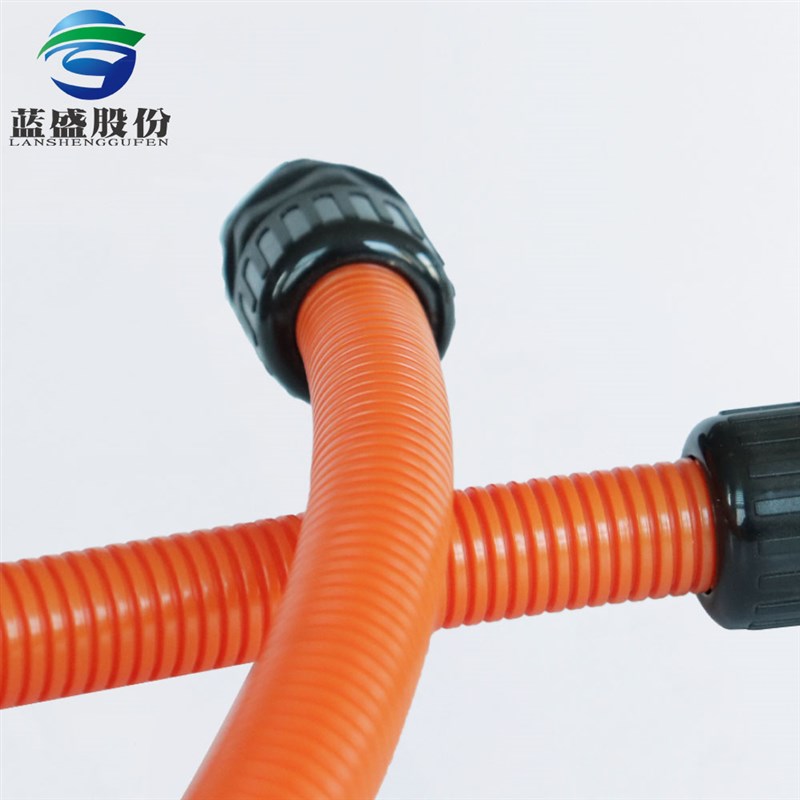 热销蓝盛 新能源专用橙色s尼龙波纹管PA材质塑料软管线束波浪管护
