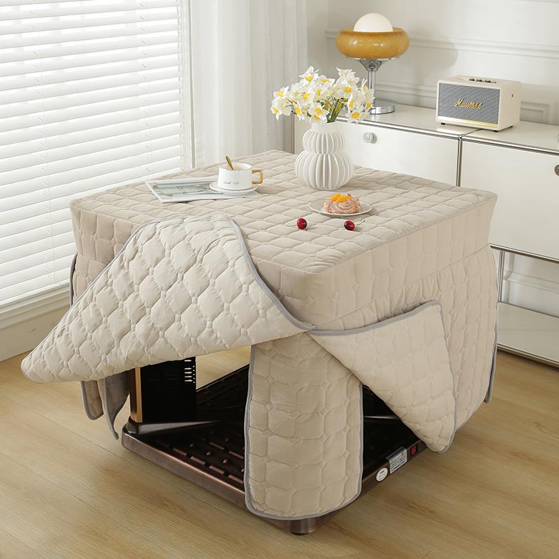 加厚烤火罩烤火被子正方形罩套加绒加厚牛奶绒罩家用电炉罩长方形