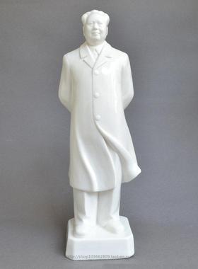 白色白瓷主席全身站立雕像伟人摆像客厅陶瓷泽东塑像站像瓷摆件毛