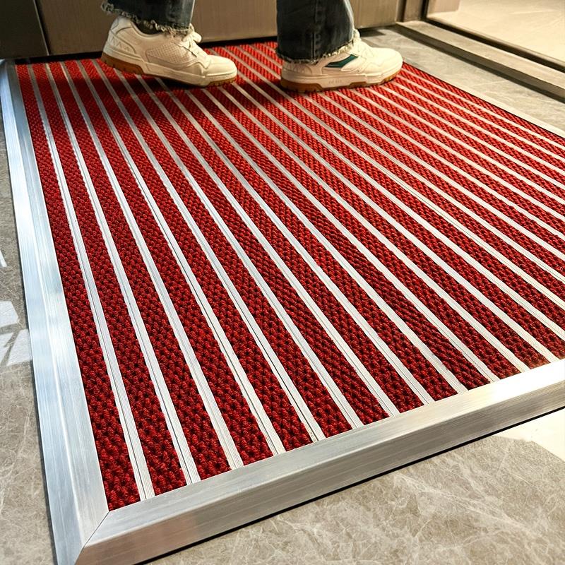 红色铝合金入户门防尘地垫户外门口地毯门外室外入门脚垫防滑门垫