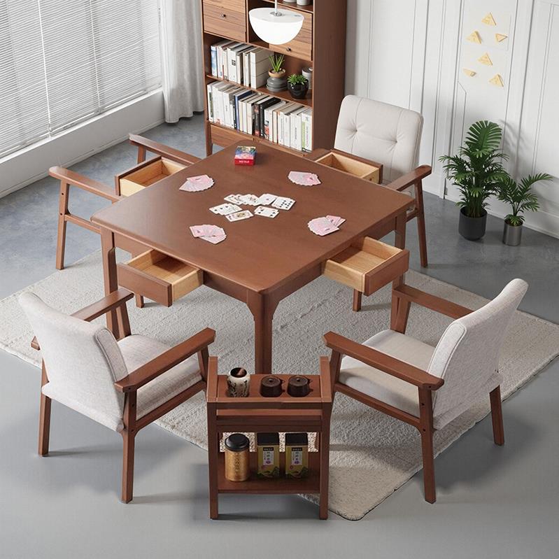 八仙桌正方形实木棋牌桌加大尺寸掼蛋桌带抽屉市井四方火锅桌方桌