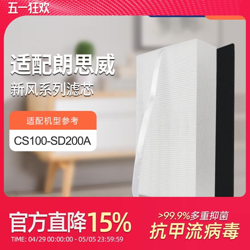 适配万科小区朗思威天花新风滤芯YG0904/CS100-SD200A高效过滤网