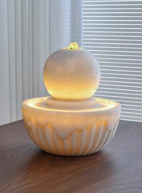 风车流水摆件循环水客厅装饰品办公桌高山流水生财喷泉水车风水轮