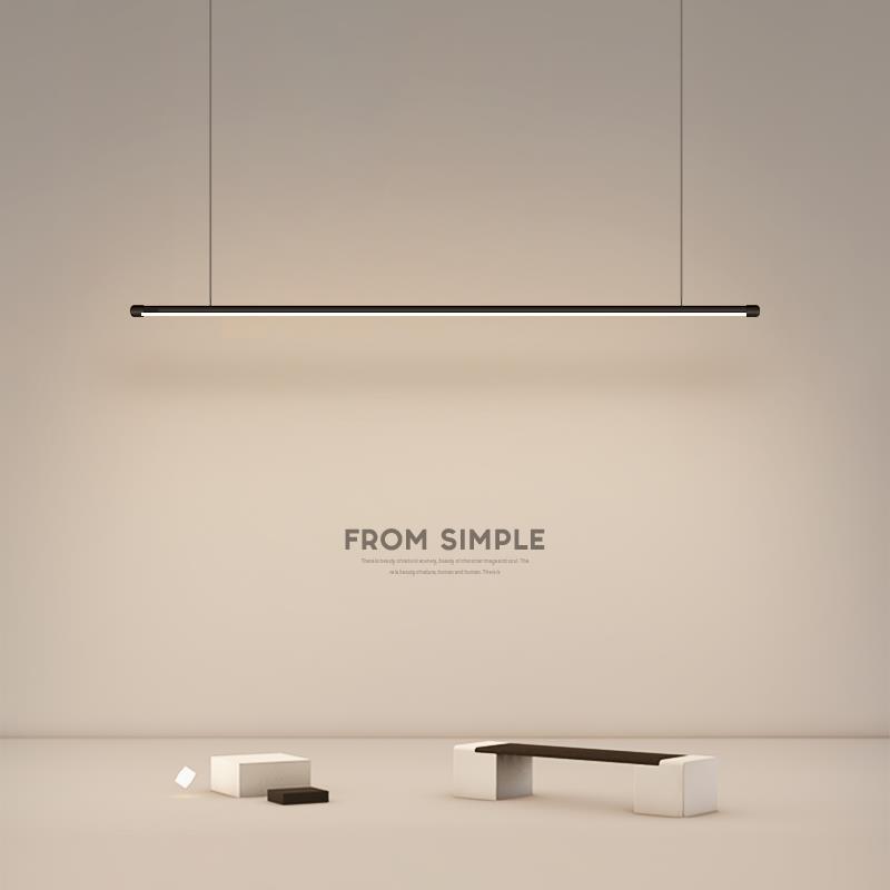 长条吊灯led现代简约餐厅灯设计师办公室loft客厅卧室灯中山灯具