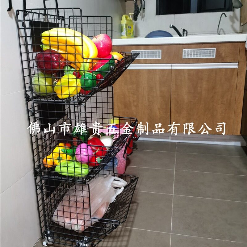 落地多层水果蔬果收纳架家用厨房蔬菜置物架收纳筐菜厨房收纳篮