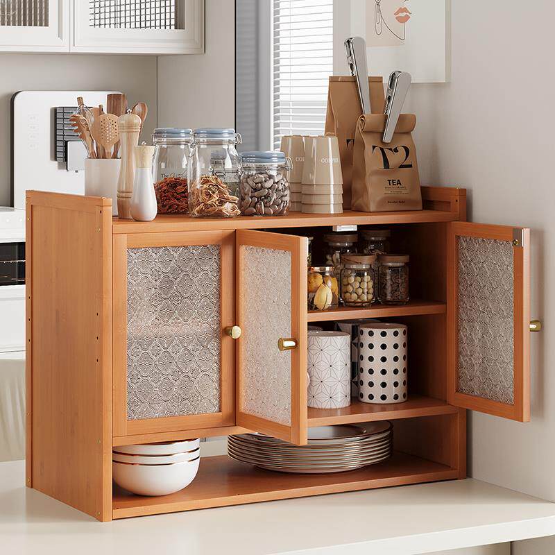 梯菊可折叠桌上置物架桌面餐边柜免安装收纳橱柜厨房碗筷调料储物