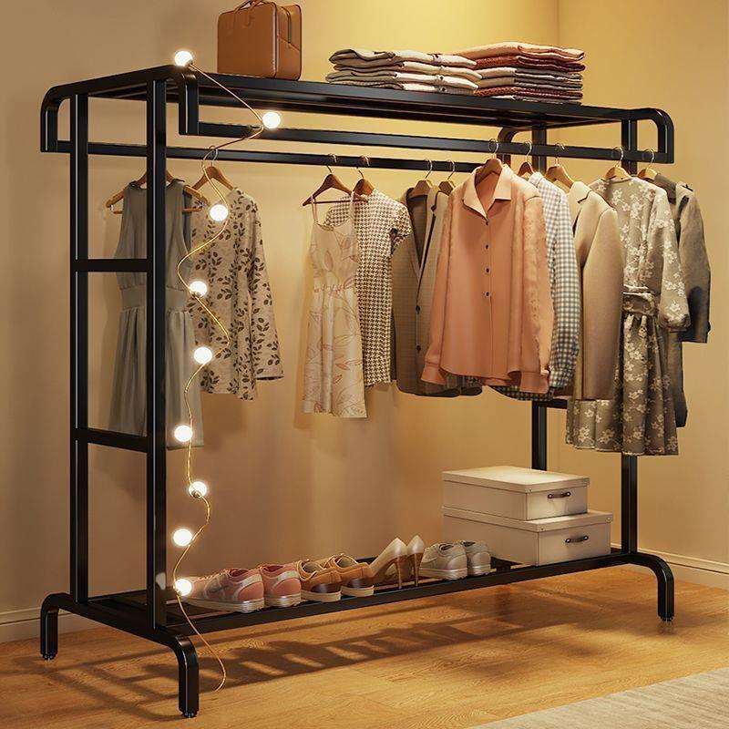 简易衣架落地立式卧室落加粗衣帽架家用客厅收纳挂衣架阳台晾衣架