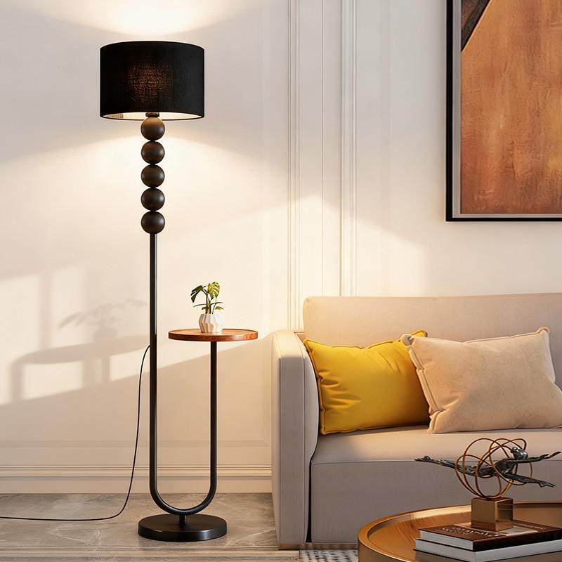 现代落地灯北欧复古置物客厅沙发装饰氛围灯极简卧室床头灯具