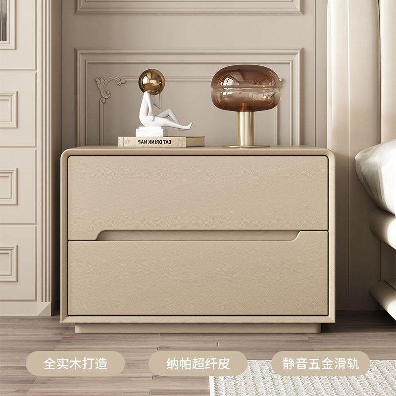 网红免安装实木床头柜时尚简约卧室床边柜奶油风轻奢高级储物柜
