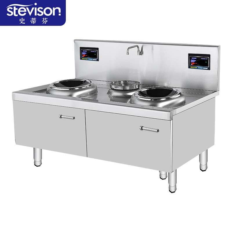 史蒂芬(stevison)15KW*2双头单尾小炒炉商用电磁凹面电磁灶大功
