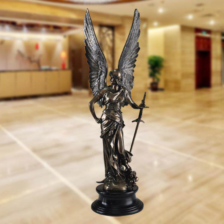 铸铜树脂工艺品别墅大厅创意欧式落地天使摆件欧美家居软装饰品