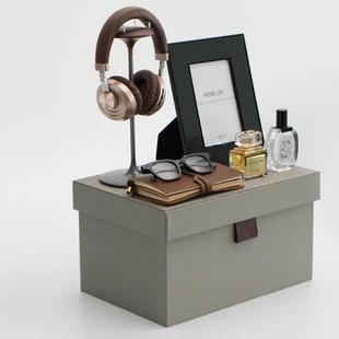 现代简约皮革收纳盒样板间衣帽间软装饰品摆件卧室梳妆台桌面饰品