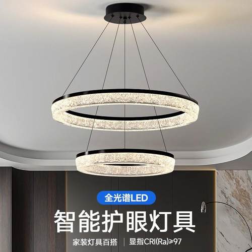 2025新款意式极简高端大气高级感轻奢现代简约圆环客厅灯主灯吊灯