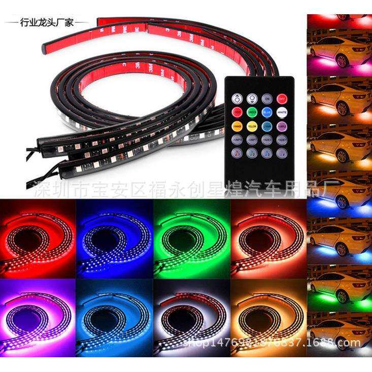 汽车装饰灯七彩无线遥控音乐声控灯氛围灯底盘灯90*120cm