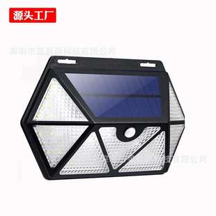 太阳能人体感应外墙七面壁灯 135led户外防水庭院门廊甲板照明