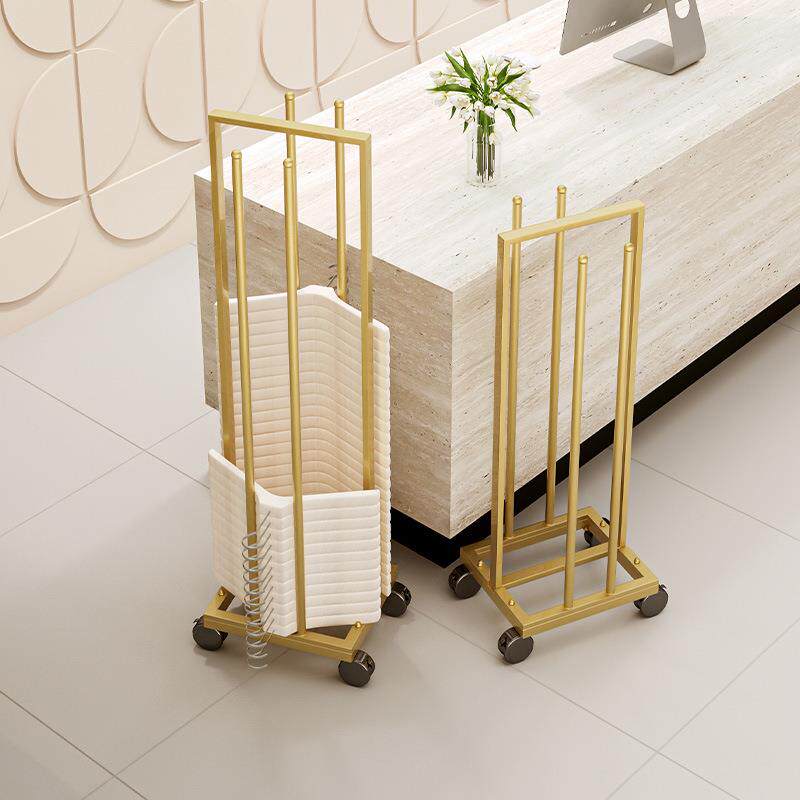 服装店衣架收纳架衣架裤架收纳神器女装店简约金色落地可移动货架