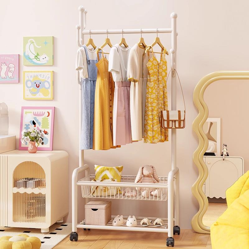 宿舍落地挂衣架卧室阳台家用金属衣帽架房间收纳挂包置物架子神器