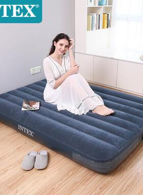 INTEX64733绿色植毛双人线拉空气床植绒充气床垫