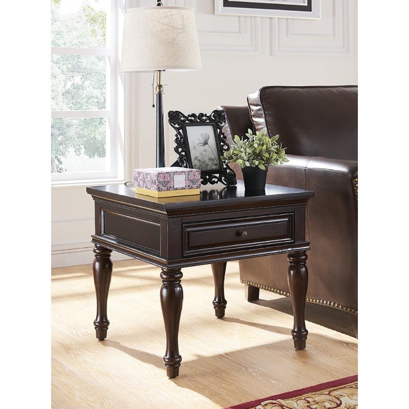 美式乡村实木客厅沙发方几边几角几小茶几桌户型正方形边柜电话几