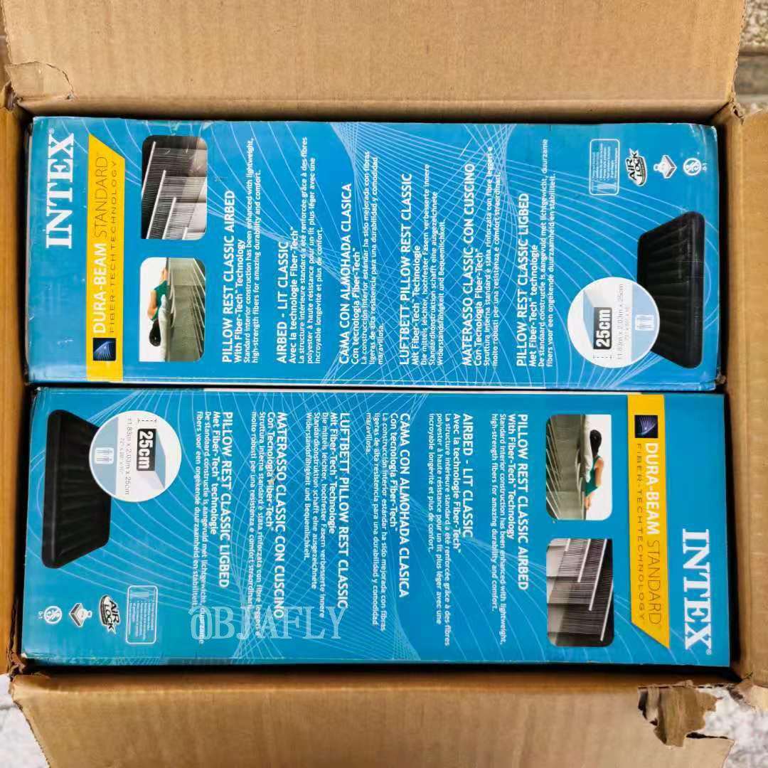 INTEX64144户外野营便携充气垫家用单双人充气床垫植绒气垫充气床