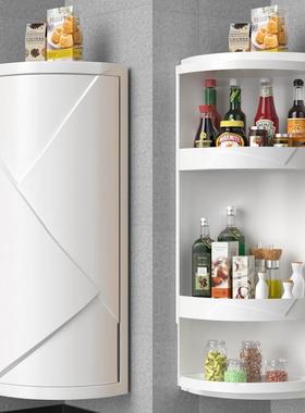 卫生间墙角收纳柜三角旋转壁挂防水转角柜置物柜浴室厨房储物