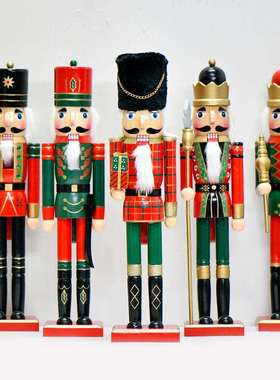 木质胡桃夹子20inch上新创意手工彩绘50CM直发家居摆件圣诞节