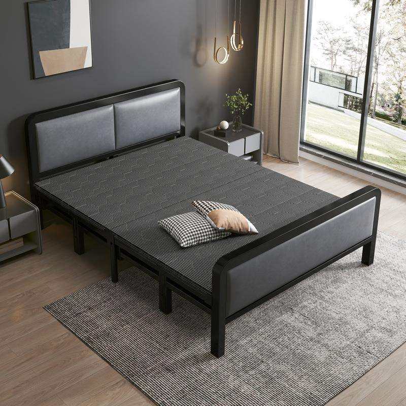 折叠床单人家用简易午睡午休床出租屋结实耐用加固双人四折硬板床