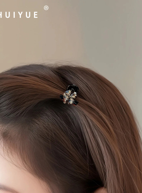 精致小巧黑色四叶草小抓夹女前额刘海碎发夹百搭韩版侧边夹子头饰