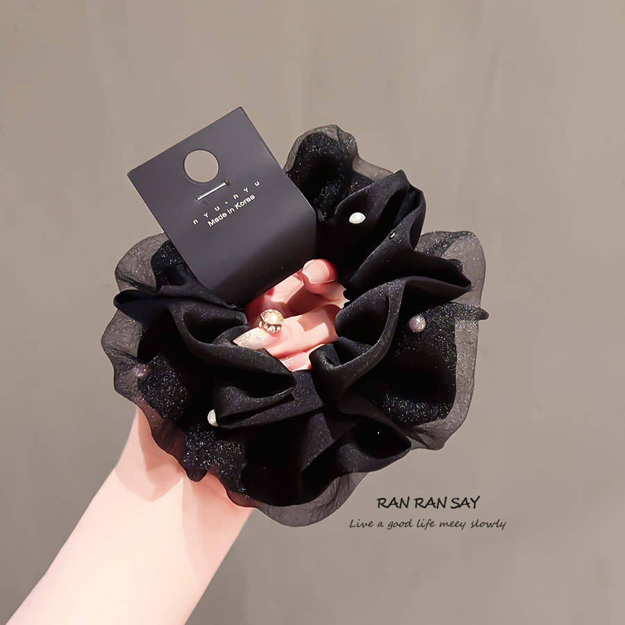 高级感柔纱珍珠大肠发圈